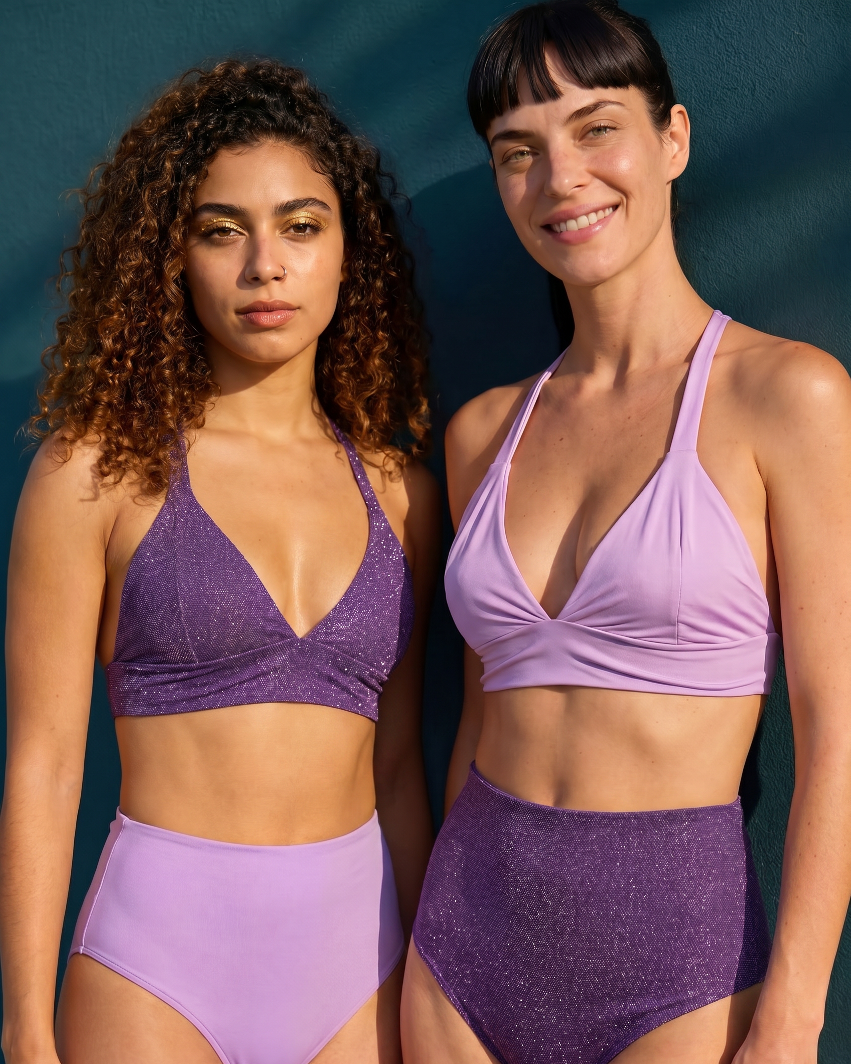 Bikini Reversibile - Lilla e Viola Lurex