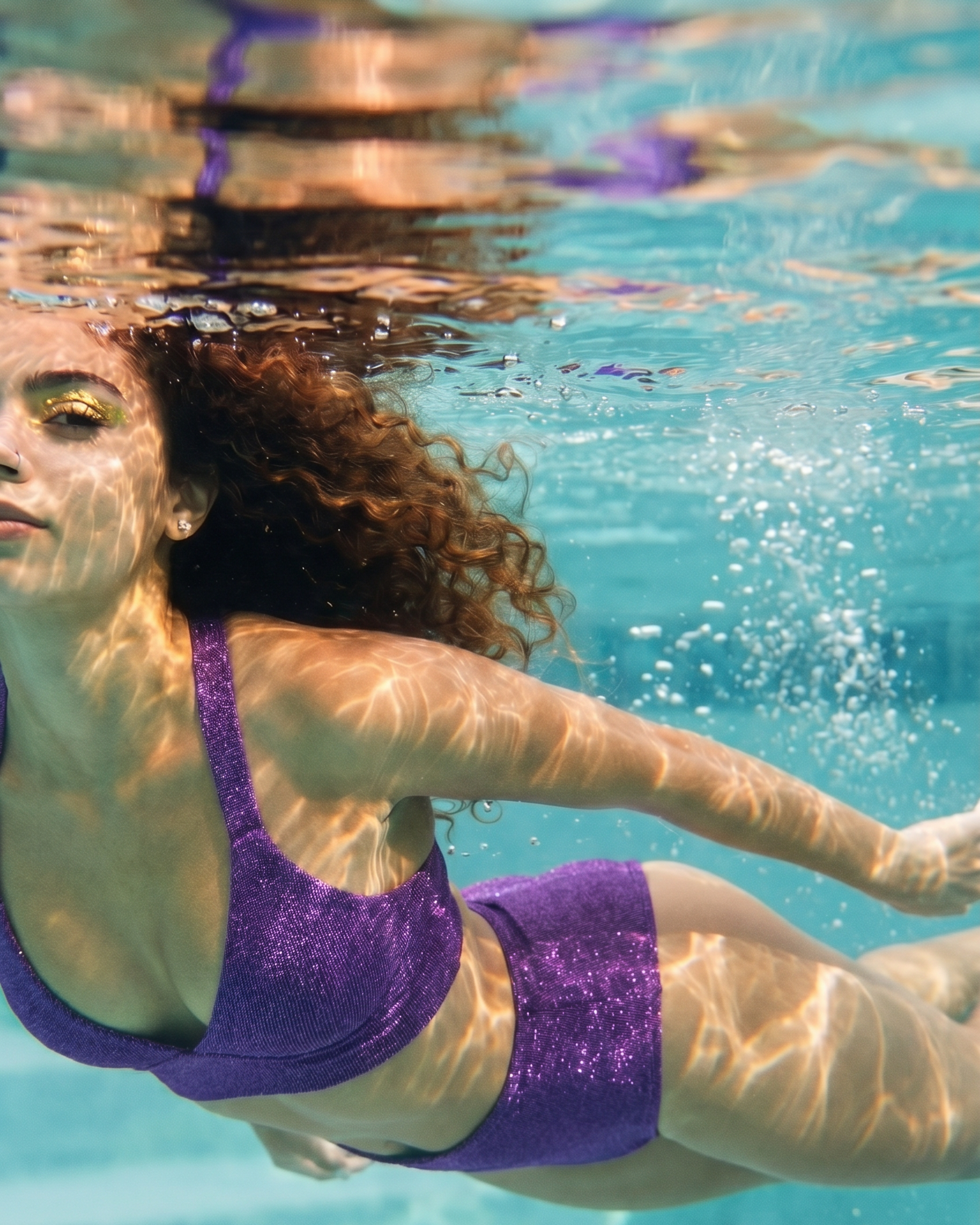 Bikini Reversibile - Lilla e Viola Lurex