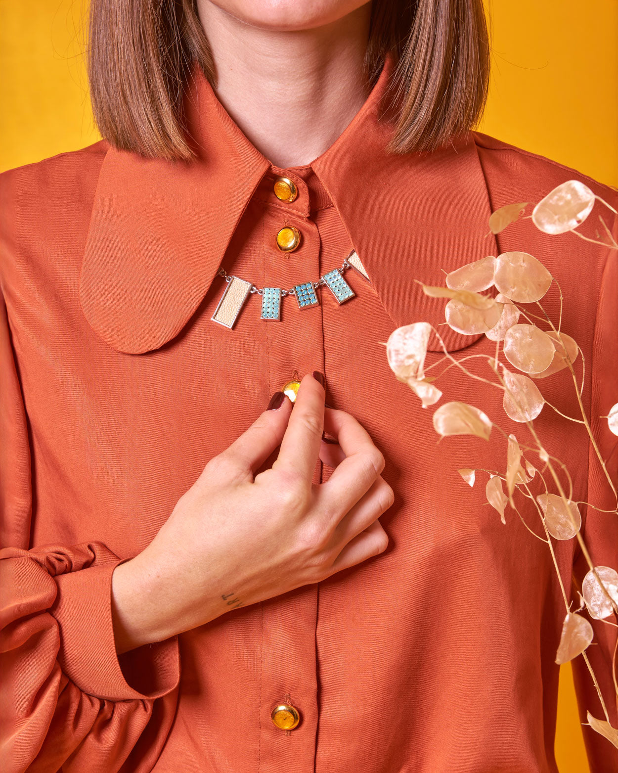 Camicia Shirley - Tencel Arancio Bruciato