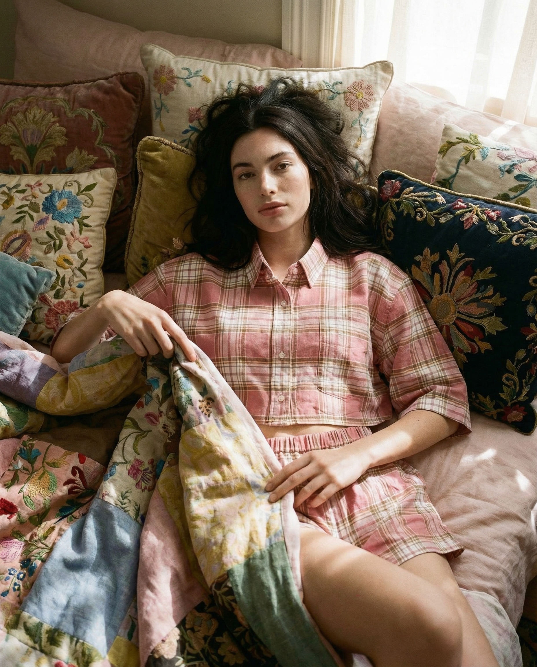 CAMICINO - Pigiamino scozzese rosa