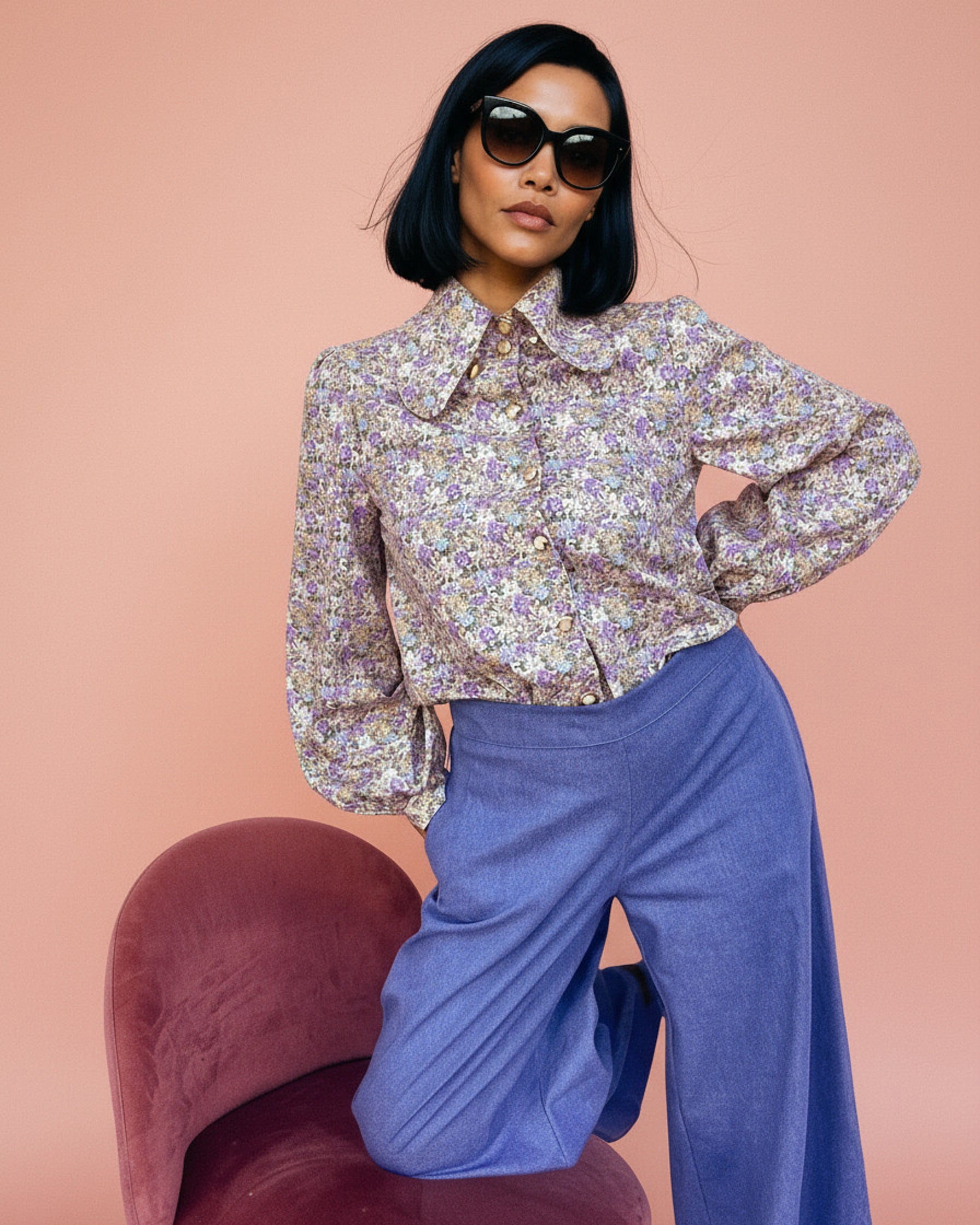 Camicia Shirley - Giardino Lilla