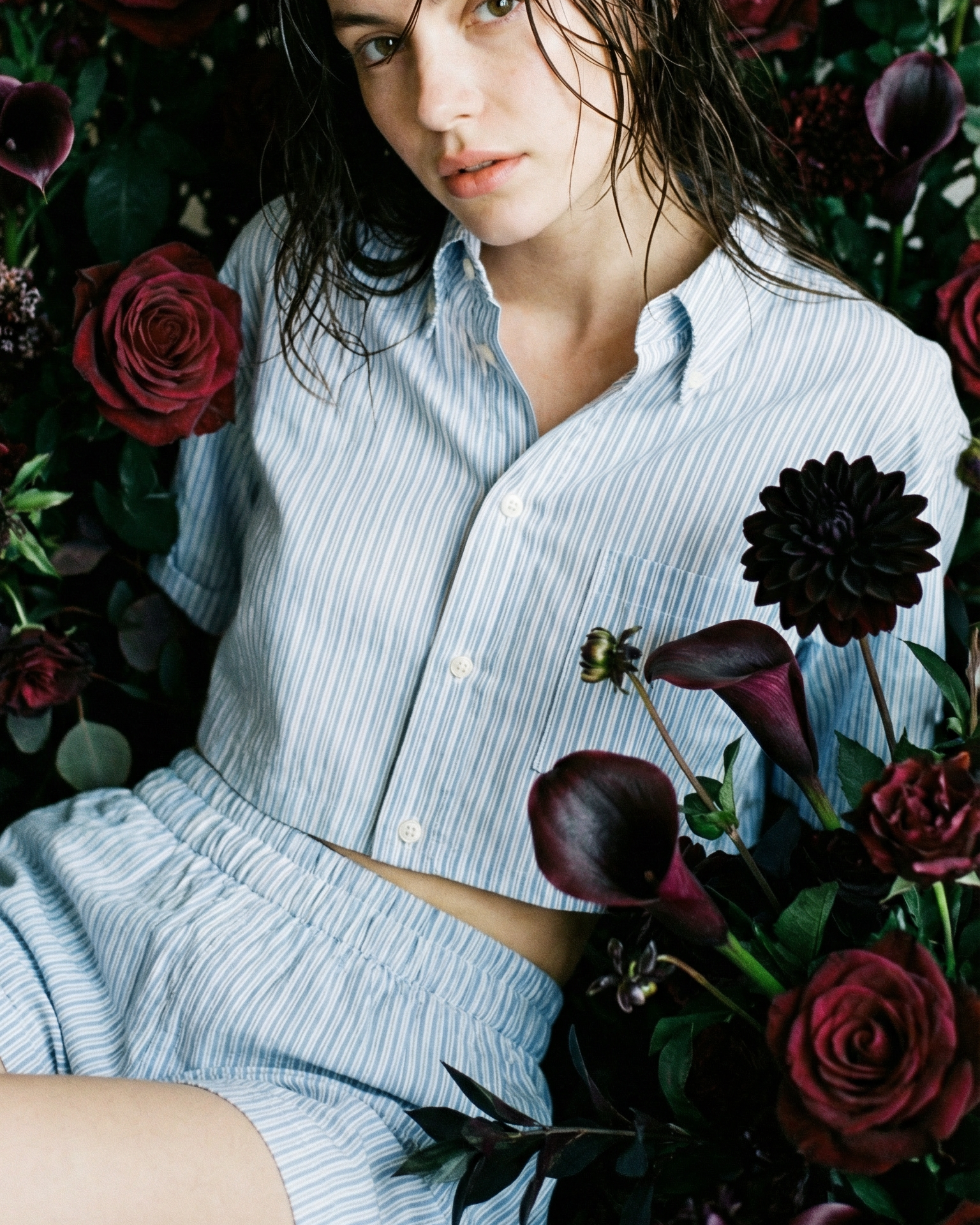 CAMICINO - Pigiamino a righe azzurre