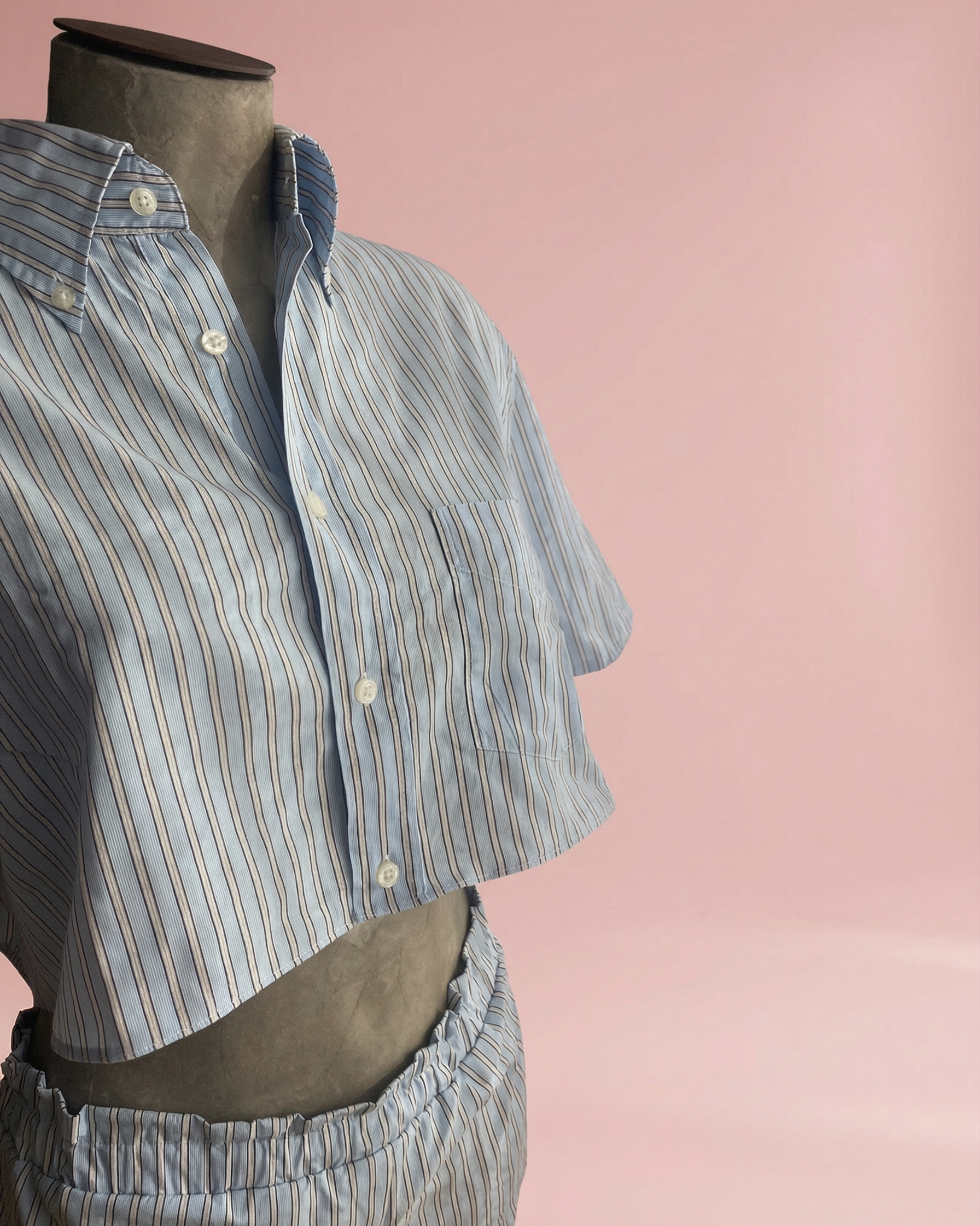 CAMICINO - Pigiamino a righe azzurre