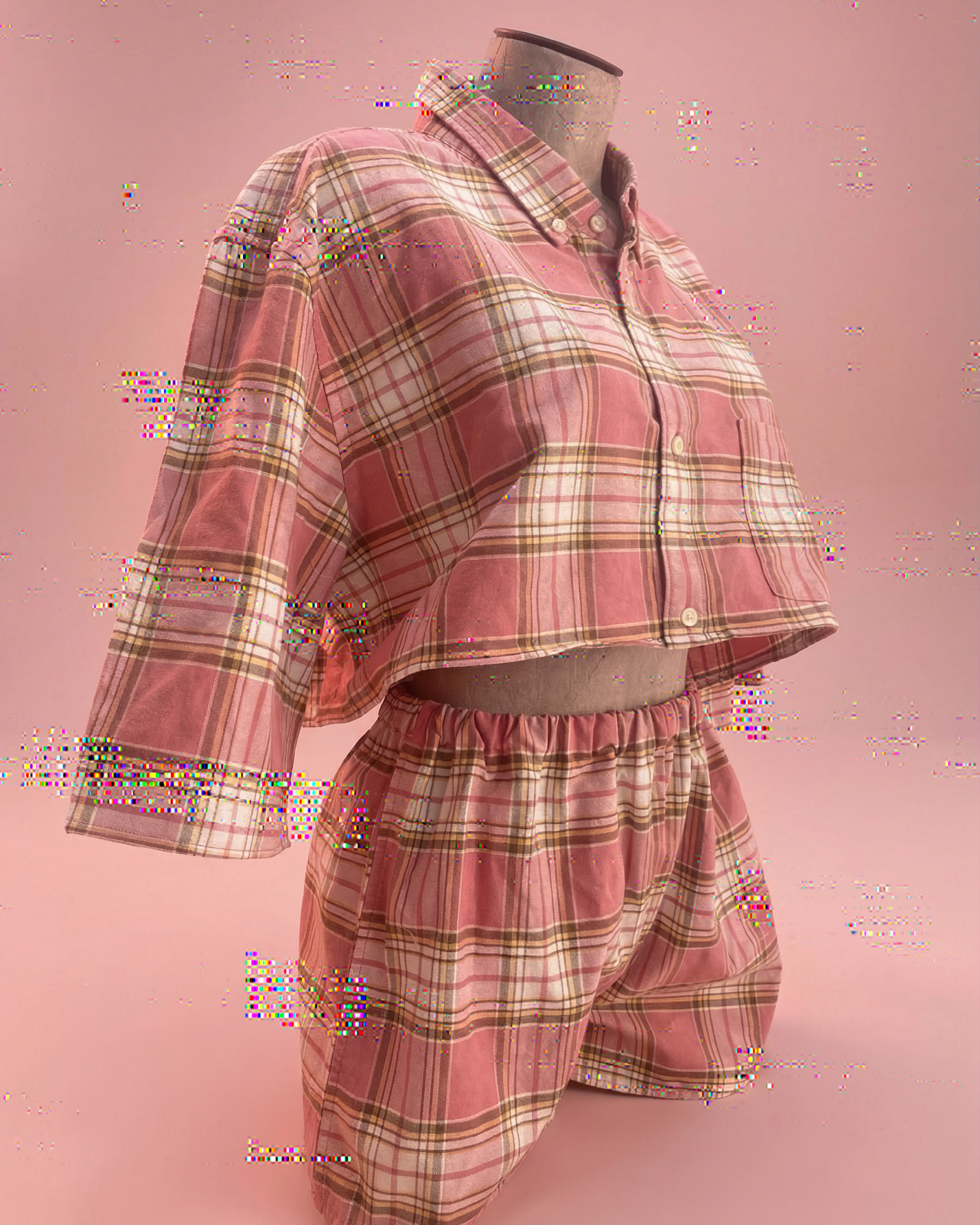 CAMICINO - Pigiamino scozzese rosa