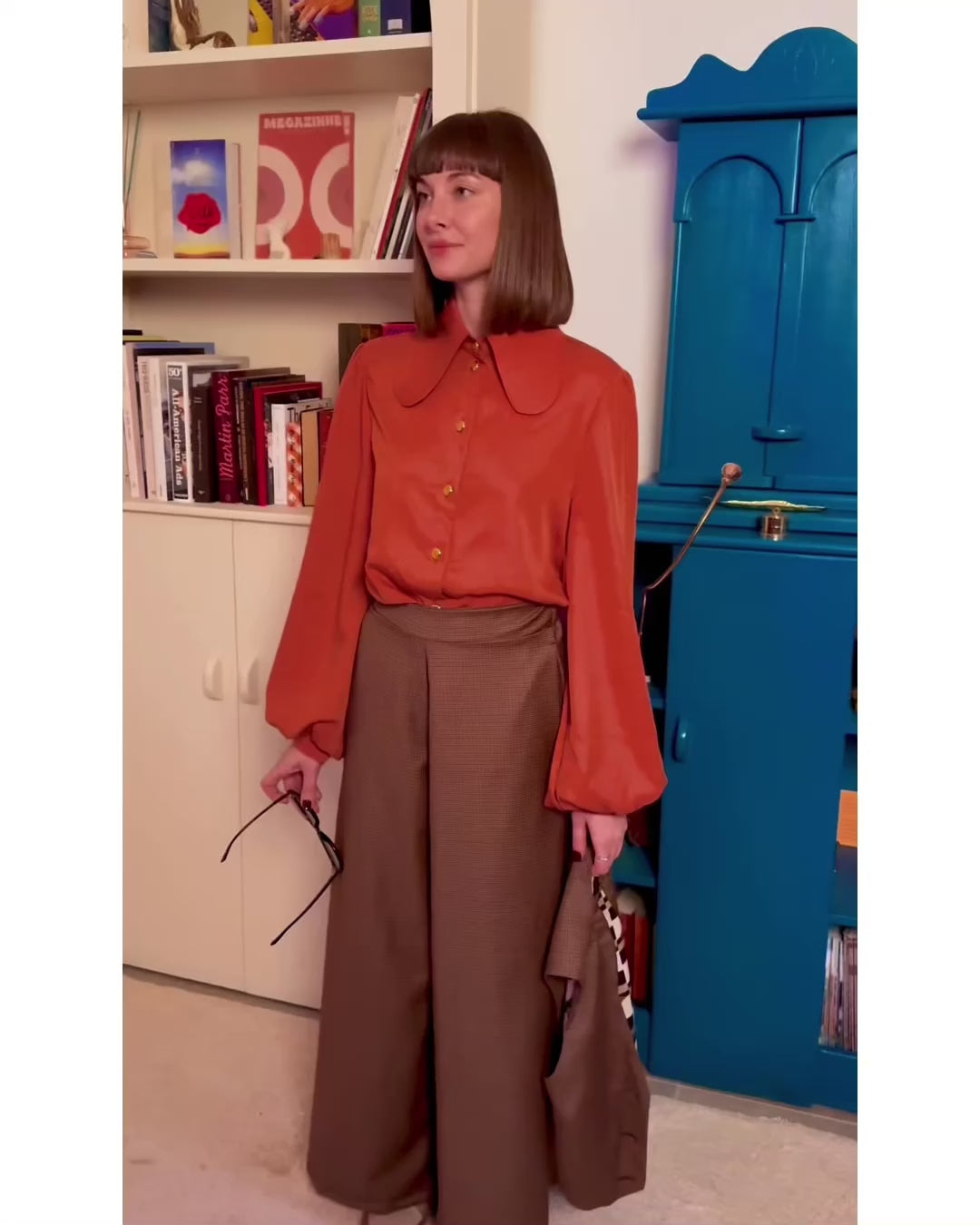 Camicia Shirley - Tencel Arancio Bruciato