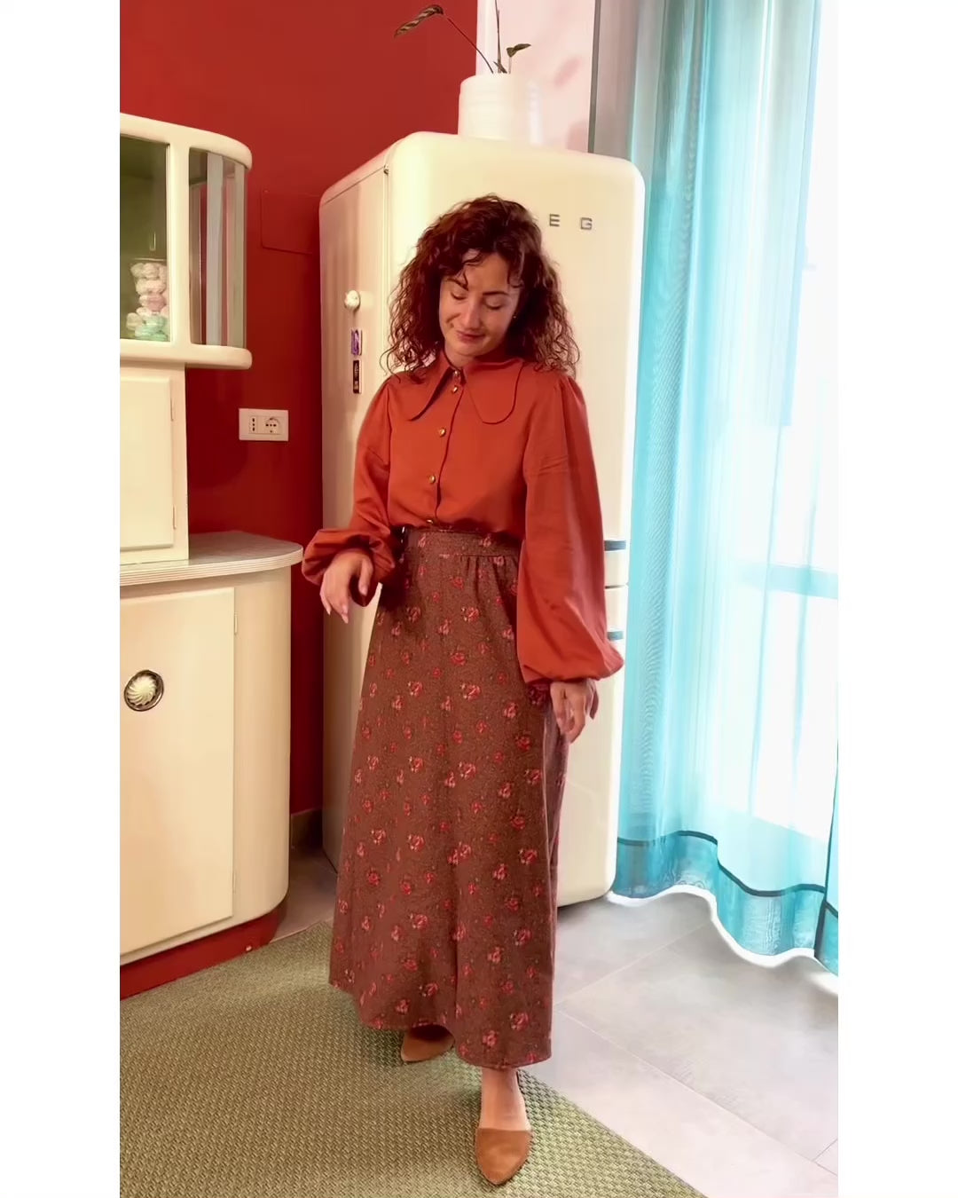 Camicia Shirley - Tencel Arancio Bruciato