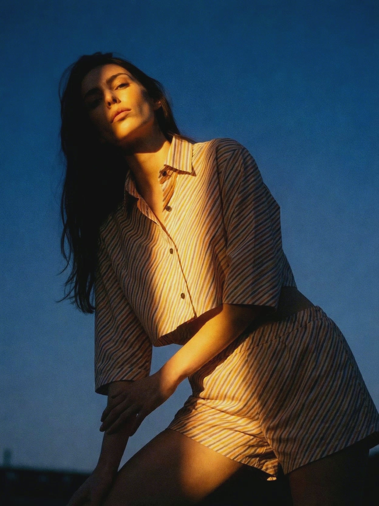 CAMICINO - Pigiamino a righe gialle