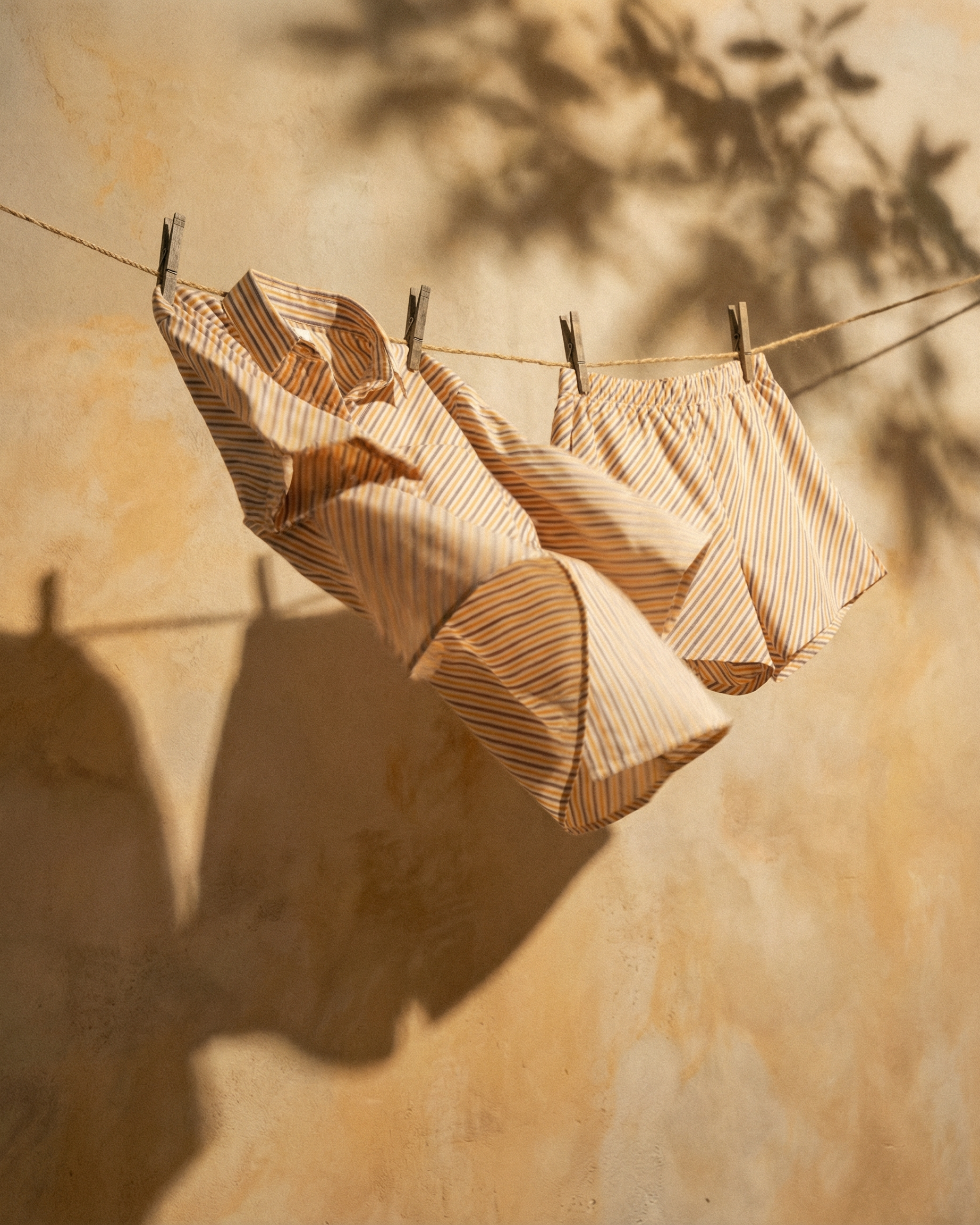 CAMICINO - Pigiamino a righe gialle